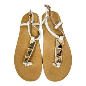 Vionic Womens 340 Nala TVW4870 White Toe Post Buckle Ankle Strap Sandals Sz 10